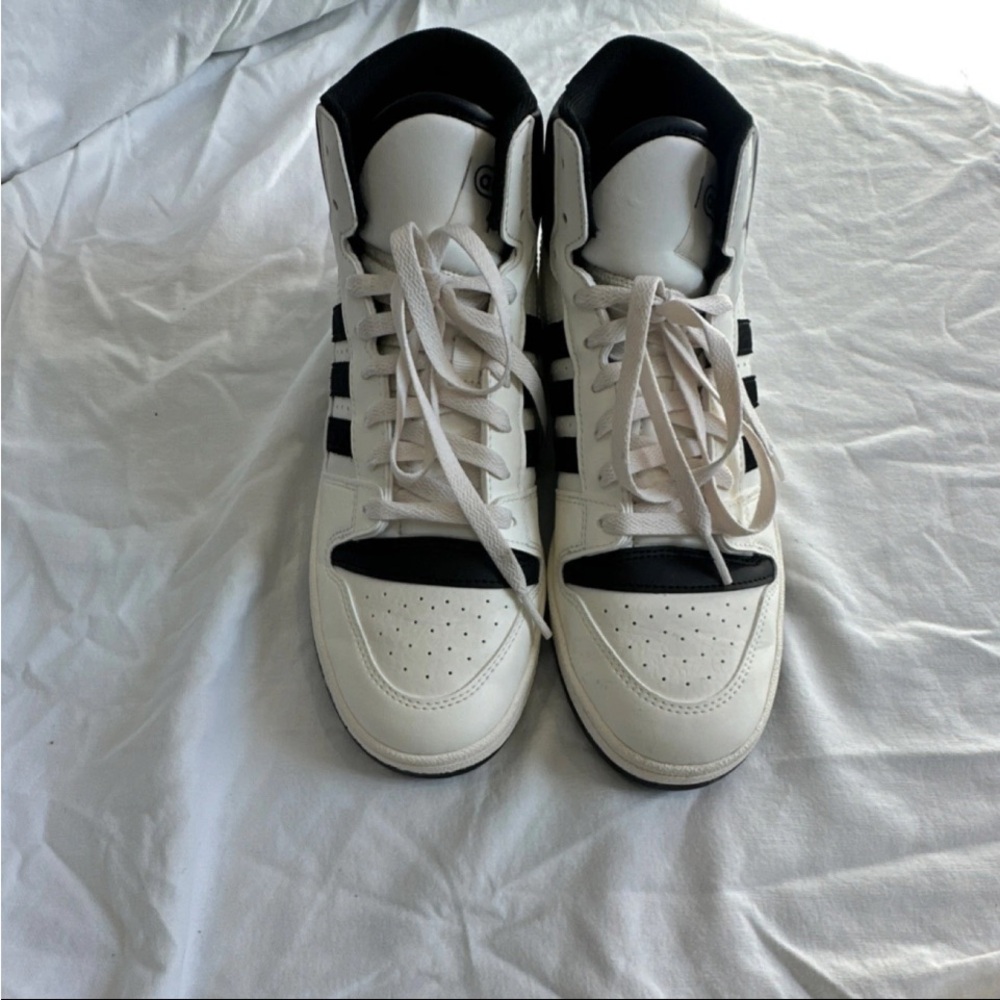 adidas White and Black High-Top Women's Sneakers